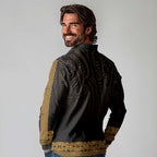 New Zealand Maori Kowhaiwhai Long Sleeve Polo Shirt Karaka Maui and Mangopare