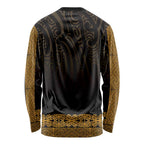 New Zealand Maori Kowhaiwhai Long Sleeve Shirt Karaka Maui and Mangopare