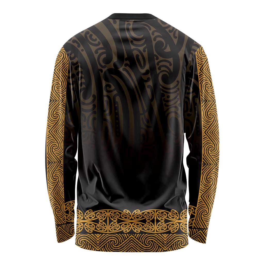 New Zealand Maori Kowhaiwhai Long Sleeve Shirt Karaka Maui and Mangopare