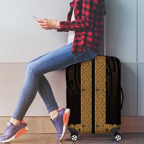 New Zealand Maori Kowhaiwhai Luggage Cover Karaka Maui and Mangopare