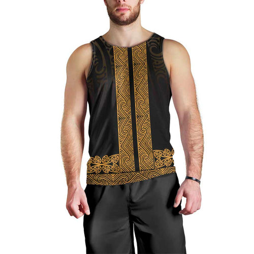 New Zealand Maori Kowhaiwhai Men Tank Top Karaka Maui and Mangopare