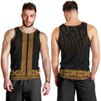 New Zealand Maori Kowhaiwhai Men Tank Top Karaka Maui and Mangopare