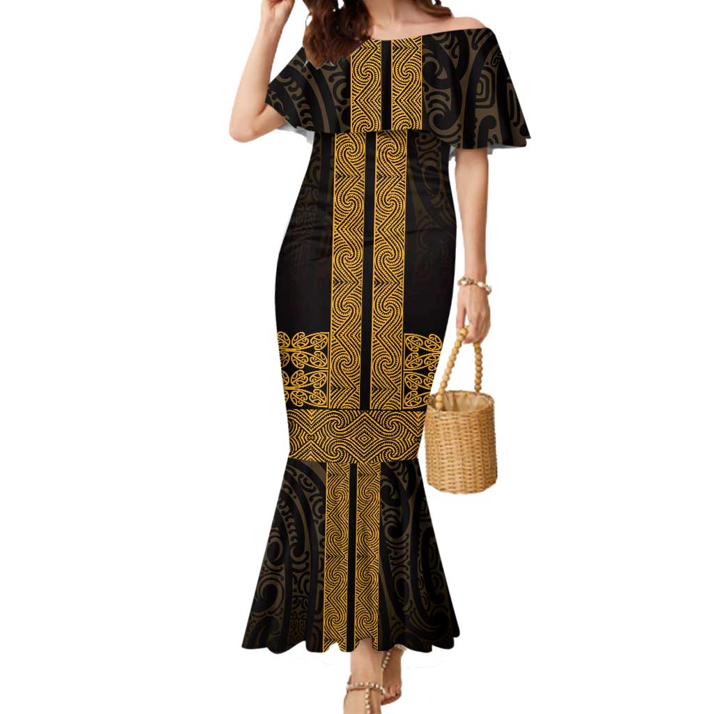 New Zealand Maori Kowhaiwhai Mermaid Dress Karaka Maui and Mangopare