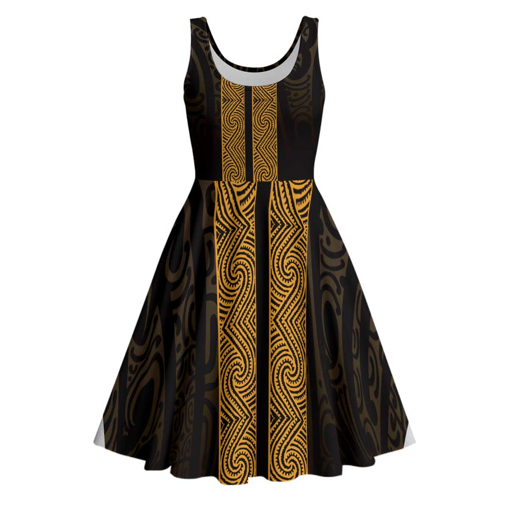 New Zealand Maori Kowhaiwhai Midi Dress Karaka Maui and Mangopare - Aussie Hoodie