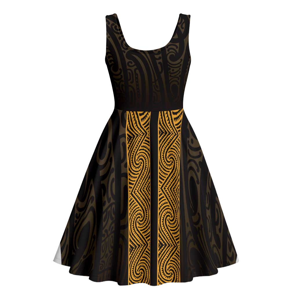 New Zealand Maori Kowhaiwhai Midi Dress Karaka Maui and Mangopare - Aussie Hoodie