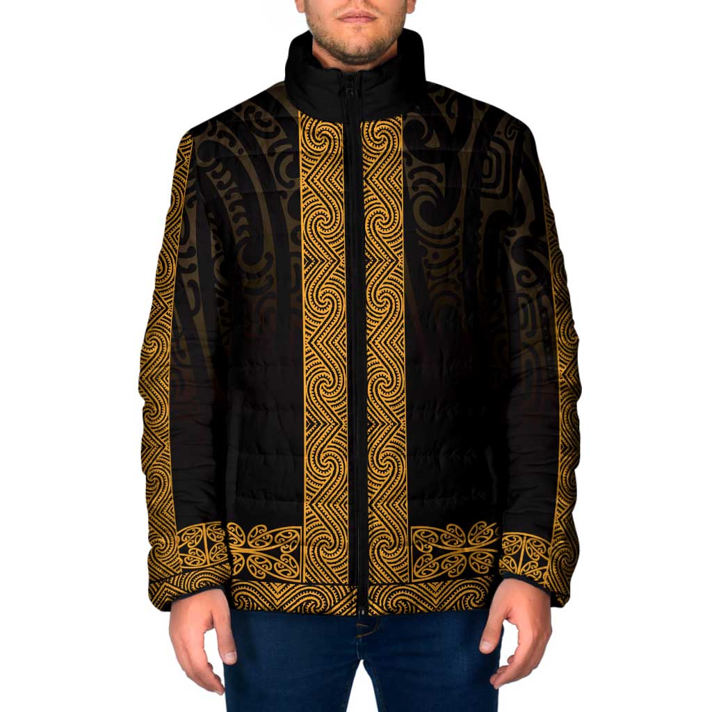 New Zealand Maori Kowhaiwhai Padded Jacket Karaka Maui and Mangopare - Aussie Hoodie