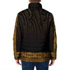 New Zealand Maori Kowhaiwhai Padded Jacket Karaka Maui and Mangopare - Aussie Hoodie