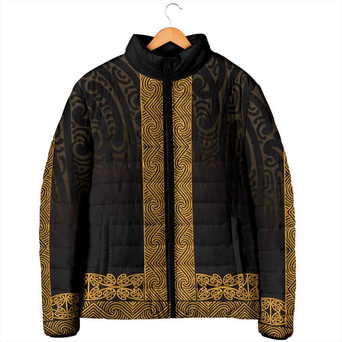 New Zealand Maori Kowhaiwhai Padded Jacket Karaka Maui and Mangopare - Aussie Hoodie