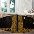 New Zealand Maori Kowhaiwhai Round Carpet Karaka Maui and Mangopare