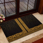 New Zealand Maori Kowhaiwhai Rubber Doormat Karaka Maui and Mangopare