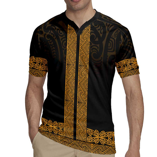 New Zealand Maori Kowhaiwhai Rugby Jersey Karaka Maui and Mangopare