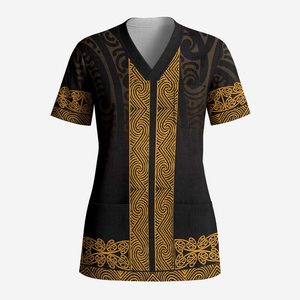 New Zealand Maori Kowhaiwhai Scrub Top Karaka Maui and Mangopare - Aussie Hoodie