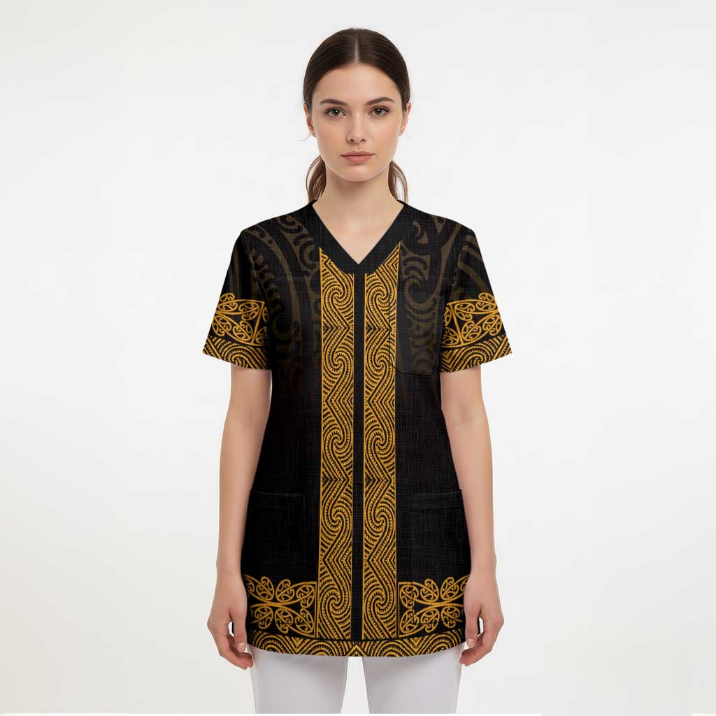 New Zealand Maori Kowhaiwhai Scrub Top Karaka Maui and Mangopare - Aussie Hoodie