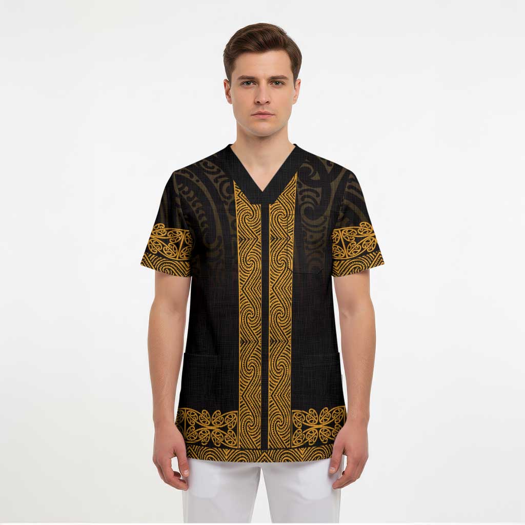 New Zealand Maori Kowhaiwhai Scrub Top Karaka Maui and Mangopare - Aussie Hoodie