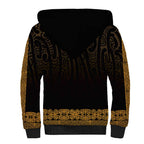 New Zealand Maori Kowhaiwhai Sherpa Hoodie Karaka Maui and Mangopare