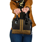 New Zealand Maori Kowhaiwhai Shoulder Handbag Karaka Maui and Mangopare