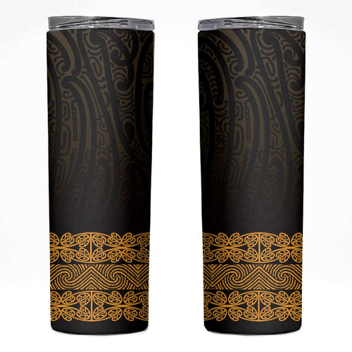 New Zealand Maori Kowhaiwhai Skinny Tumbler Karaka Maui and Mangopare