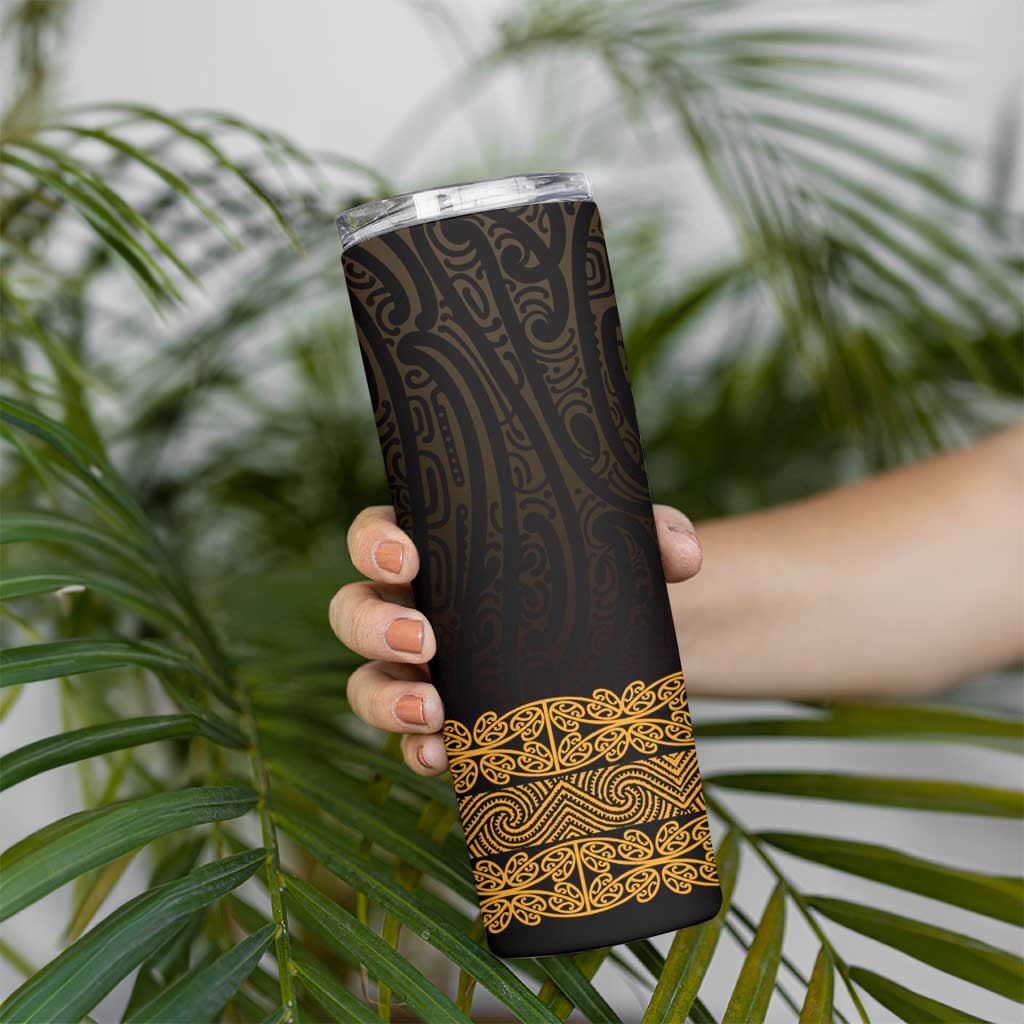 New Zealand Maori Kowhaiwhai Skinny Tumbler Karaka Maui and Mangopare