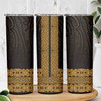 New Zealand Maori Kowhaiwhai Skinny Tumbler Karaka Maui and Mangopare