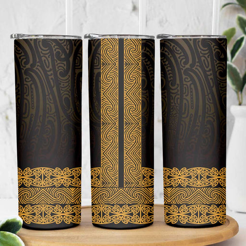 New Zealand Maori Kowhaiwhai Skinny Tumbler Karaka Maui and Mangopare