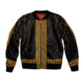 New Zealand Maori Kowhaiwhai Sleeve Zip Bomber Jacket Karaka Maui and Mangopare