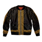 New Zealand Maori Kowhaiwhai Sleeve Zip Bomber Jacket Karaka Maui and Mangopare