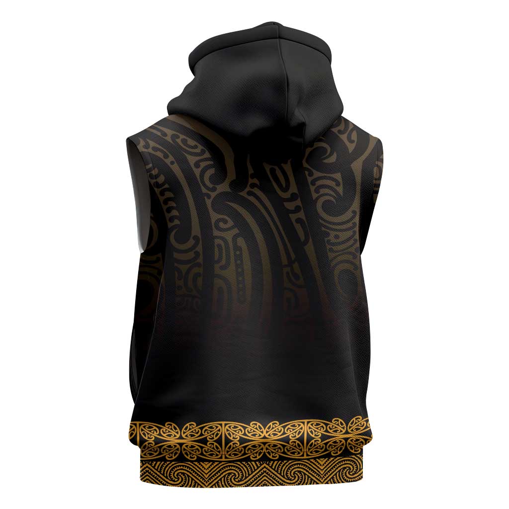 New Zealand Maori Kowhaiwhai Sleeveless Hoodie Karaka Maui and Mangopare - Aussie Hoodie