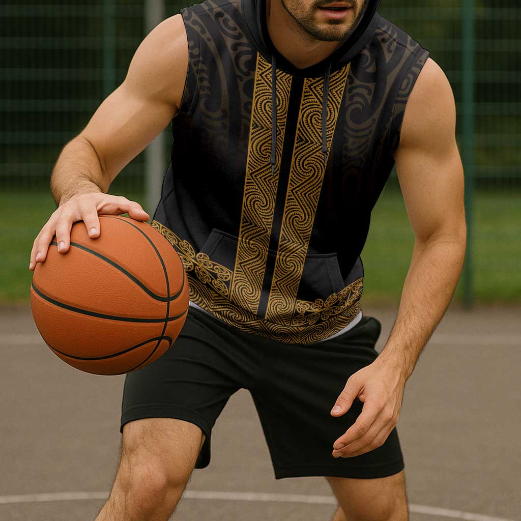 New Zealand Maori Kowhaiwhai Sleeveless Hoodie Karaka Maui and Mangopare - Aussie Hoodie