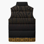 New Zealand Maori Kowhaiwhai Sleeveless Puffer Jacket Karaka Maui and Mangopare - Aussie Hoodie