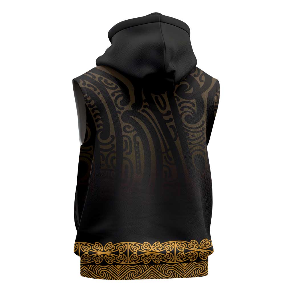 New Zealand Maori Kowhaiwhai Sleeveless Zip Hoodie Karaka Maui and Mangopare LT9