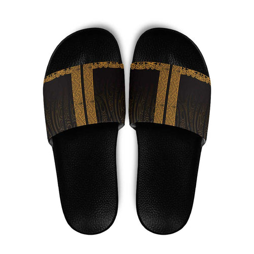 New Zealand Maori Kowhaiwhai Slide Sandals Karaka Maui and Mangopare - Aussie Hoodie