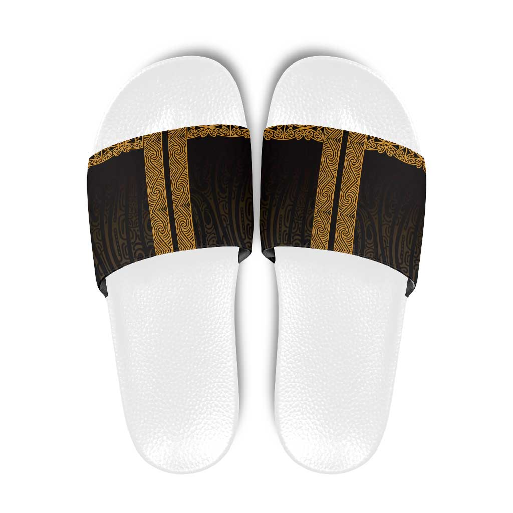 New Zealand Maori Kowhaiwhai Slide Sandals Karaka Maui and Mangopare - Aussie Hoodie