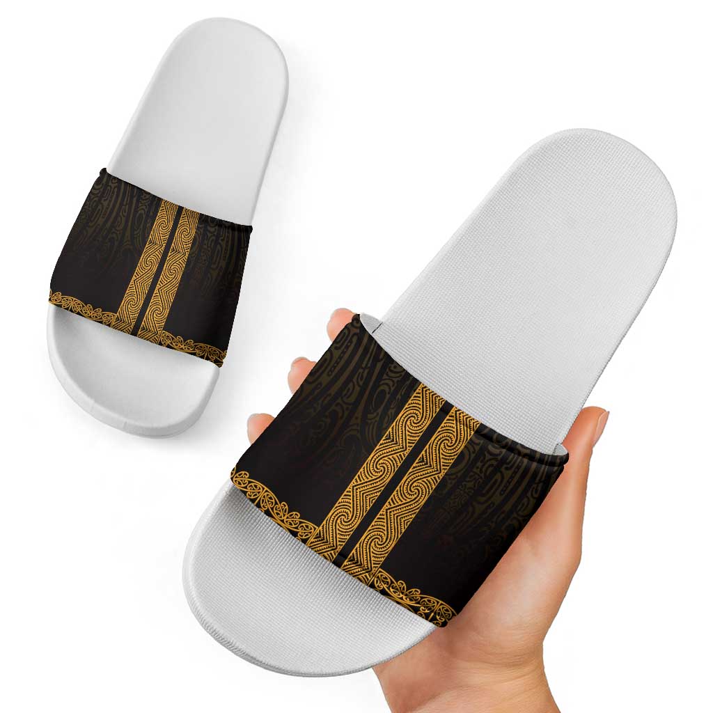 New Zealand Maori Kowhaiwhai Slide Sandals Karaka Maui and Mangopare - Aussie Hoodie