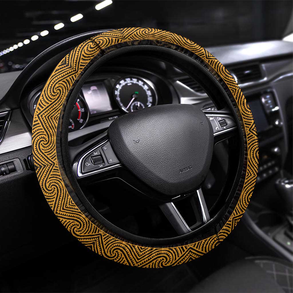 New Zealand Maori Kowhaiwhai Steering Wheel Cover Karaka Maui and Mangopare