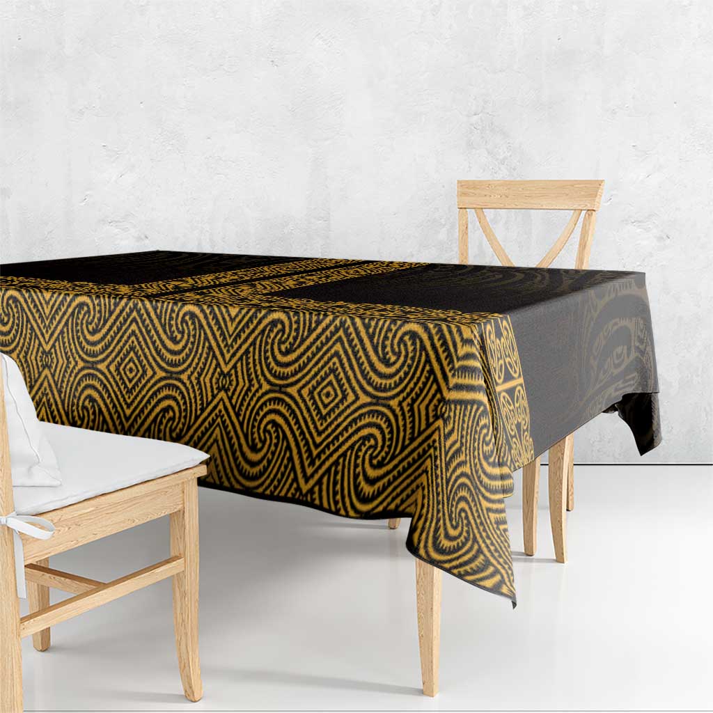 New Zealand Maori Kowhaiwhai Tablecloth Karaka Maui and Mangopare