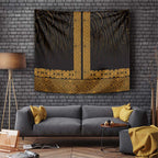 New Zealand Maori Kowhaiwhai Tapestry Karaka Maui and Mangopare
