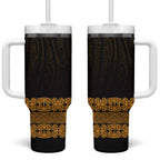 New Zealand Maori Kowhaiwhai Tumbler With Handle Karaka Maui and Mangopare