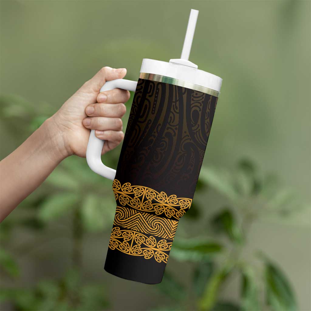 New Zealand Maori Kowhaiwhai Tumbler With Handle Karaka Maui and Mangopare