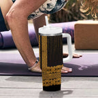 New Zealand Maori Kowhaiwhai Tumbler With Handle Karaka Maui and Mangopare