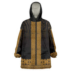 New Zealand Maori Kowhaiwhai Wearable Blanket Hoodie Karaka Maui and Mangopare