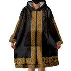 New Zealand Maori Kowhaiwhai Wearable Blanket Hoodie Karaka Maui and Mangopare