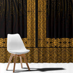 New Zealand Maori Kowhaiwhai Window Curtain Karaka Maui and Mangopare