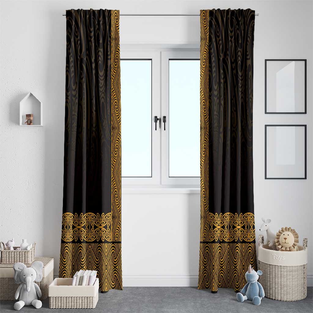 New Zealand Maori Kowhaiwhai Window Curtain Karaka Maui and Mangopare
