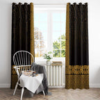 New Zealand Maori Kowhaiwhai Window Curtain Karaka Maui and Mangopare