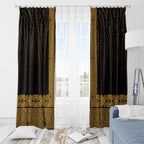 New Zealand Maori Kowhaiwhai Window Curtain Karaka Maui and Mangopare