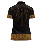 New Zealand Maori Kowhaiwhai Women Polo Shirt Karaka Maui and Mangopare