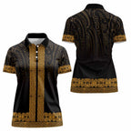 New Zealand Maori Kowhaiwhai Women Polo Shirt Karaka Maui and Mangopare