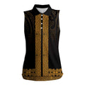 New Zealand Maori Kowhaiwhai Women Sleeveless Polo Shirt Karaka Maui and Mangopare