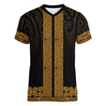 New Zealand Maori Kowhaiwhai Women V-Neck T-Shirt Karaka Maui and Mangopare
