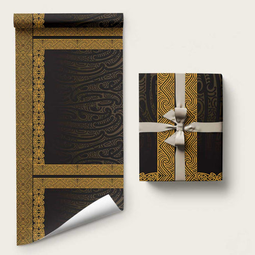 New Zealand Maori Kowhaiwhai Wrapping Paper Karaka Maui and Mangopare - Aussie Hoodie